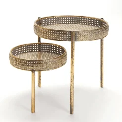 Table Métallique Tressée Viennoise 68,5x41,5x38,5cm-DecoWoerner New