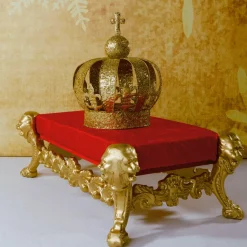 Tabouret "Baroque", Rouge-doré-DecoWoerner Discount