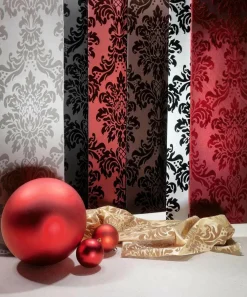 Taffetas à Flocage Velours Larg. 145 Cm, Bordeaux-DecoWoerner Best
