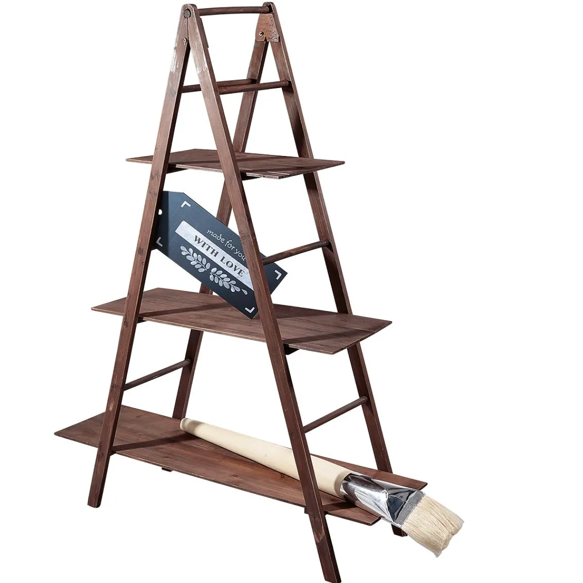 Étagère-échelle Vintage Brune, Haut. 150 Cm-DecoWoerner