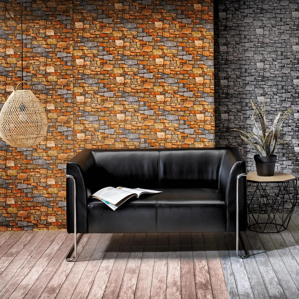 Tissu Déco "Mur De Pierre", Larg. 140 Cm-DecoWoerner Outlet