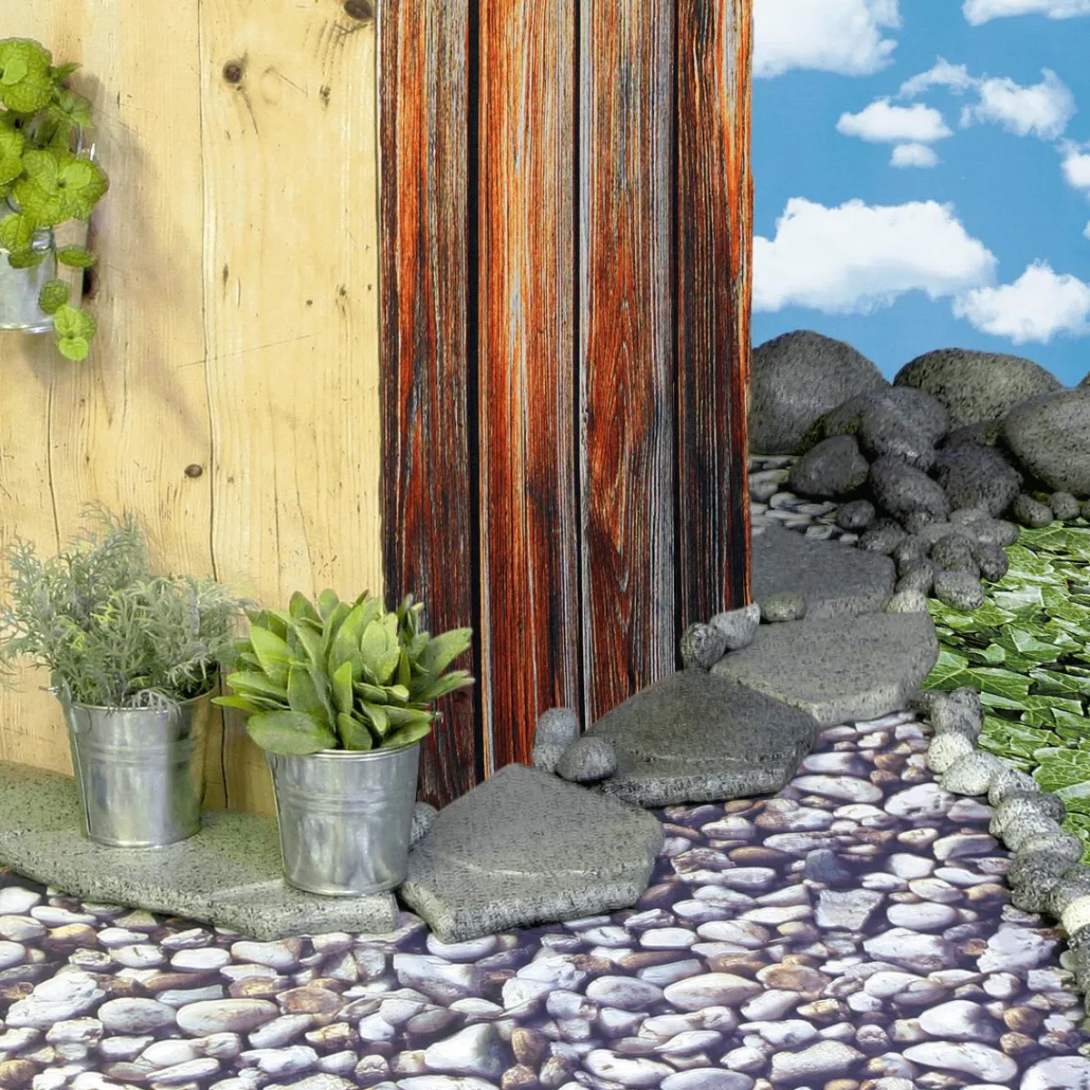 Tissu Déco "Planches" Larg. 150 Cm-DecoWoerner Online