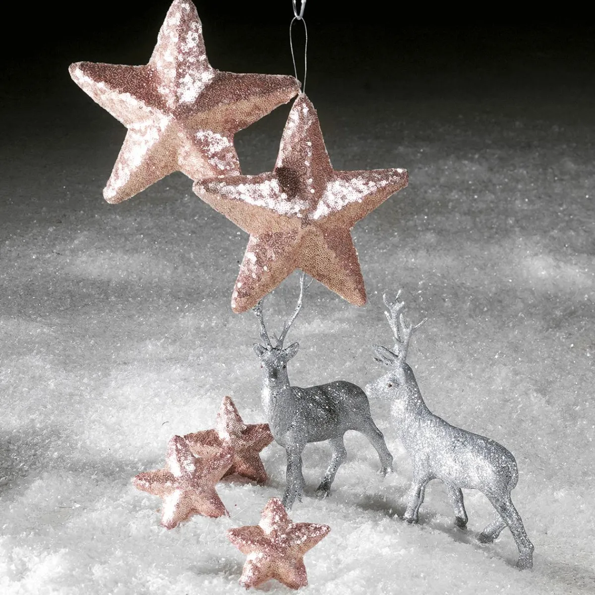 Étoile à Paillettes Ø 22 Cm, 2 Pces,-DecoWoerner Best