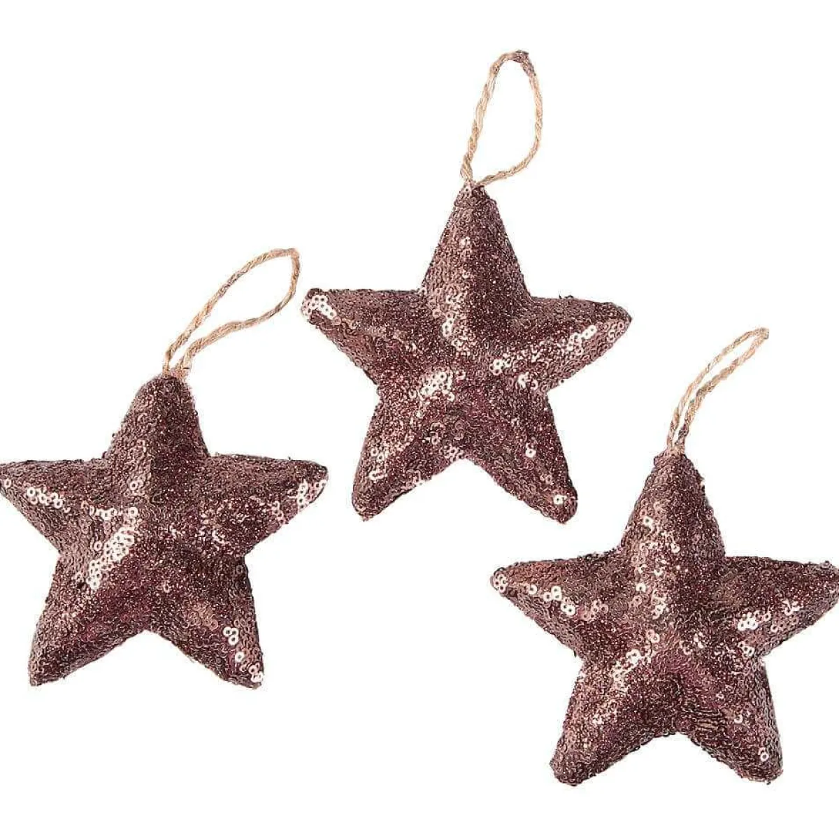Étoile à Paillettes Ø 10 Cm, 3 Pces, Nougat-DecoWoerner Best