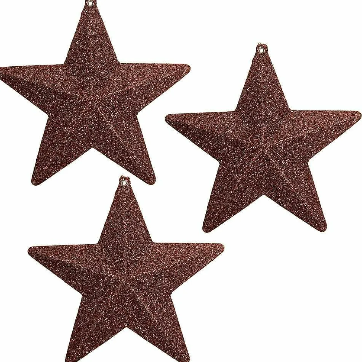 Étoiles Déco à Paillettes Nougat, Ø 17 Cm, 3 Pces-DecoWoerner Discount