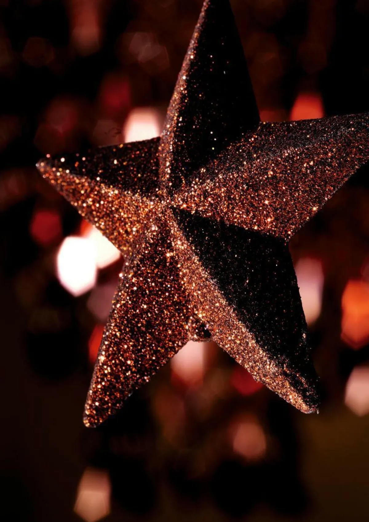 Étoiles Déco à Paillettes Nougat, Ø 17 Cm, 3 Pces-DecoWoerner Discount