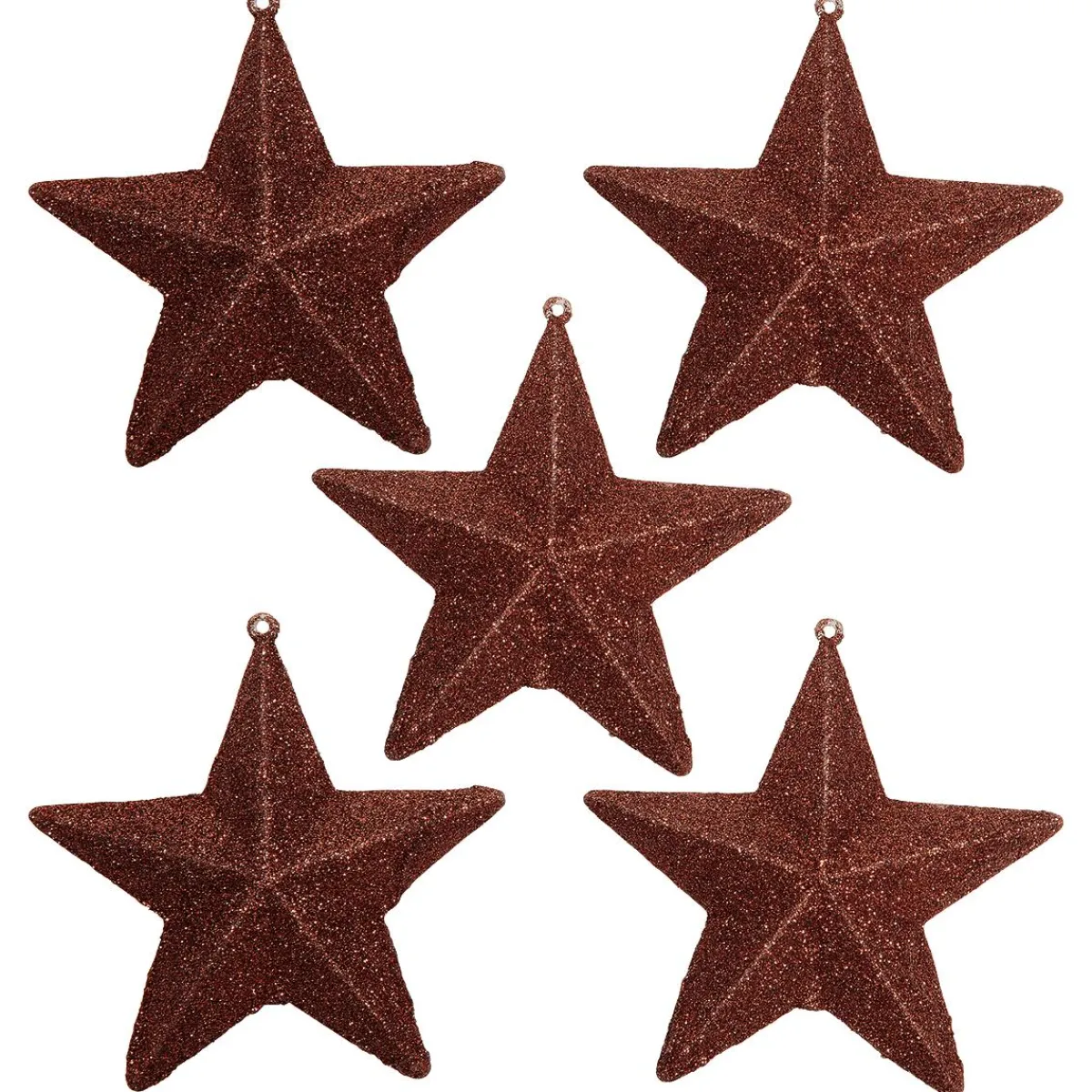 Étoiles Déco à Paillettes Nougat, Ø 10 Cm, 5 Pces-DecoWoerner Discount
