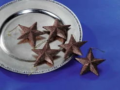 Étoiles Déco à Paillettes Nougat, Ø 10 Cm, 5 Pces-DecoWoerner Discount