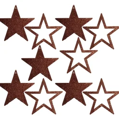 Étoiles Déco à Paillettes Nougat, Ø 10 Cm, 10 Pces-DecoWoerner Hot