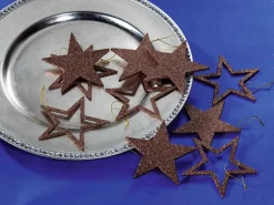 Étoiles Déco à Paillettes Nougat, Ø 10 Cm, 10 Pces-DecoWoerner Hot