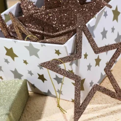 Étoiles Déco à Paillettes Nougat, Ø 10 Cm, 10 Pces-DecoWoerner Hot