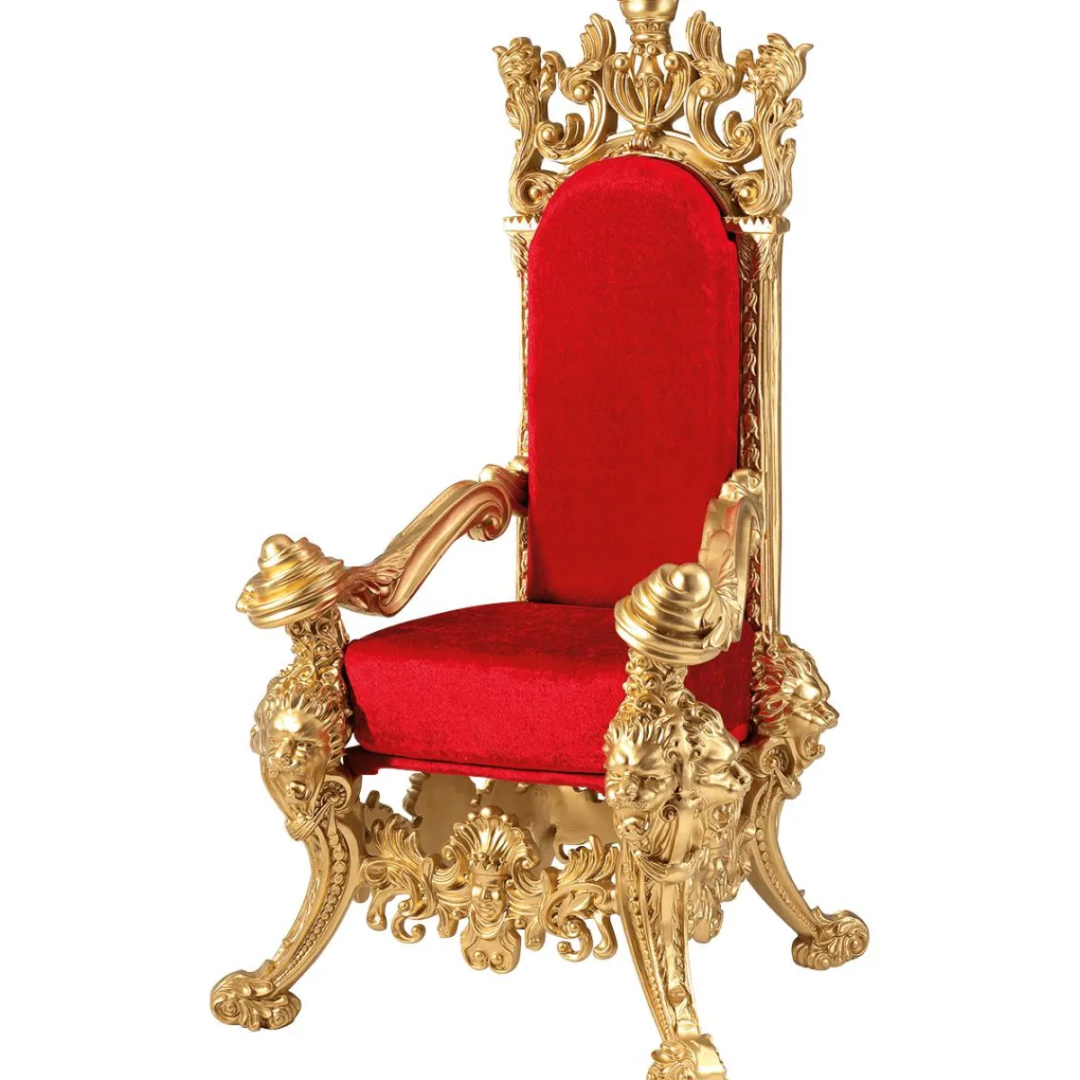 Trône "Baroque", Haut. 190 Cm, Or-rouge-DecoWoerner Online