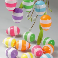 Œufs De Pâques Déco 6 Cm, à Rayures, 6 Pces-DecoWoerner Clearance