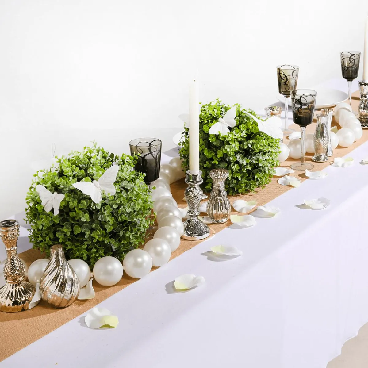 Vases En Pour Décoration De Table Avec Plateau, 8 Pièces-DecoWoerner Clearance