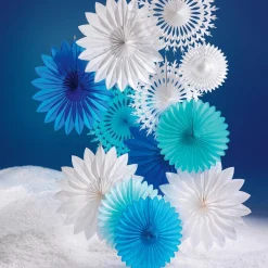 Éventail Décoratif 50cmØ Papier B1 Flocon De Neige-DecoWoerner Outlet