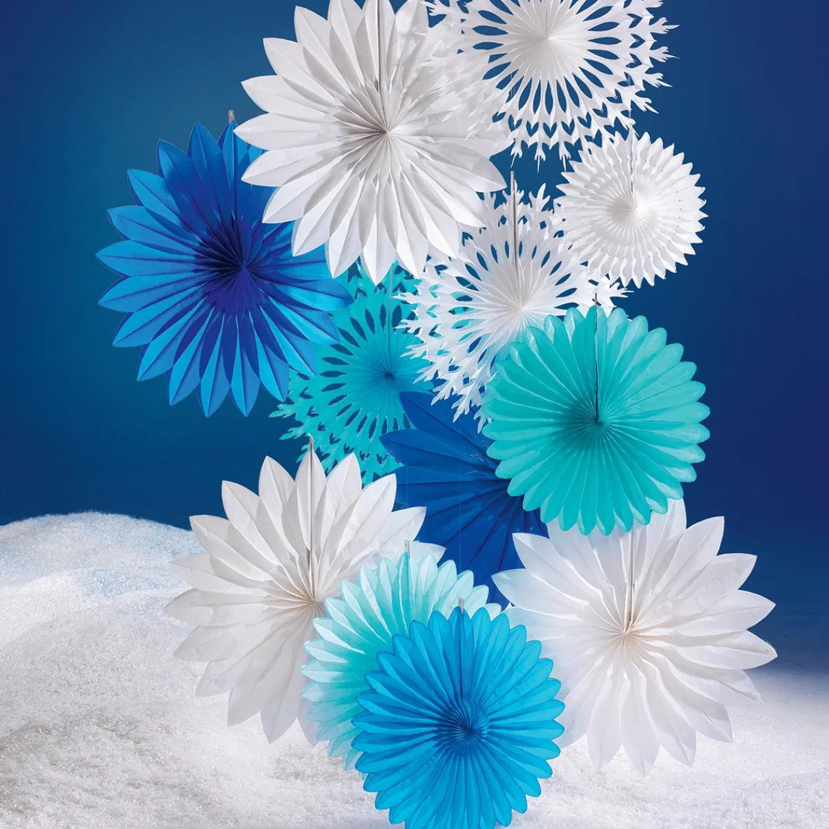 Éventail Décoratif 50cmØ Papier B1 Flocon De Neige-DecoWoerner Outlet