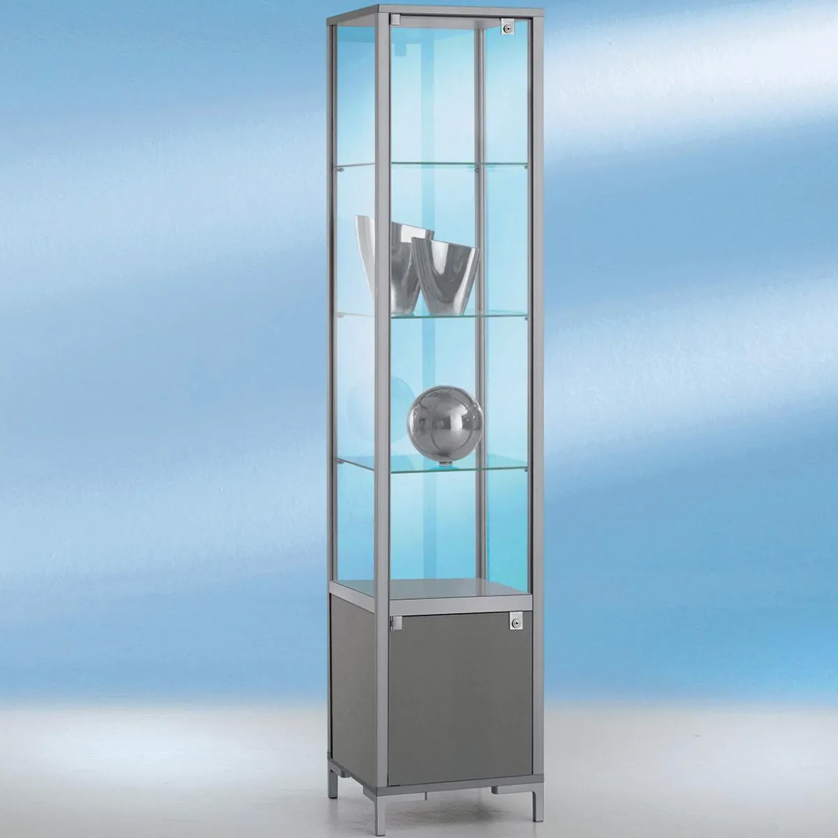 Vitrine Avec Compartiment De Rangement & Lumière-DecoWoerner Online