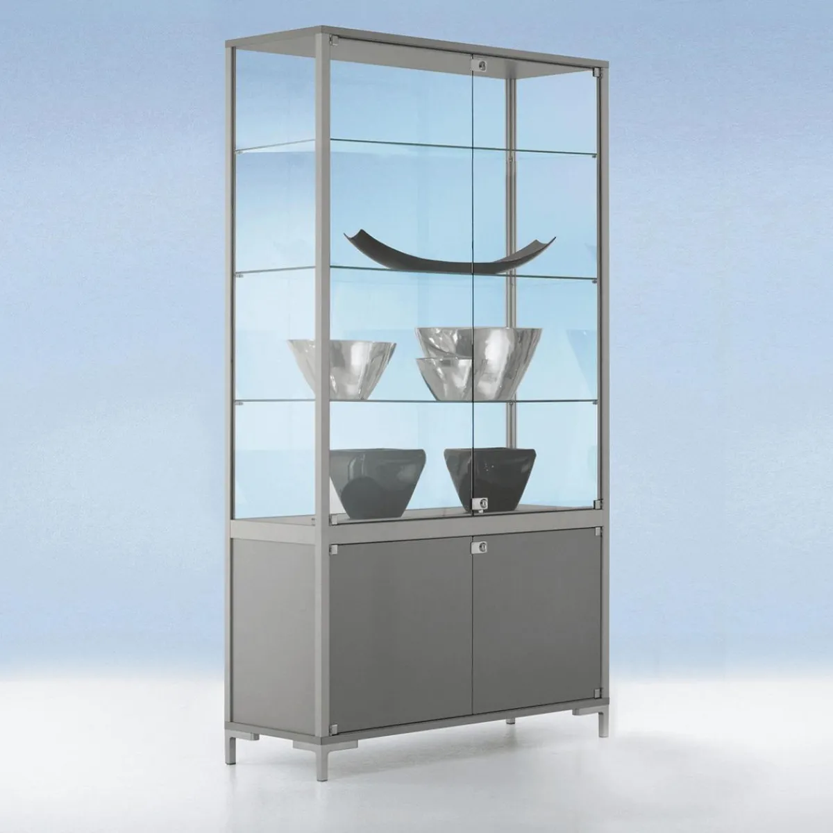 Vitrine Avec Compartiment De Rangement 186 X 100 X 40 Cm-DecoWoerner Discount