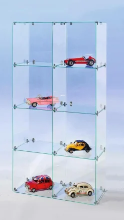 Vitrine En Verre Cube à Monter Soi-même, Avec Panneaux Arrières Haut. 165 Cm-DecoWoerner Sale