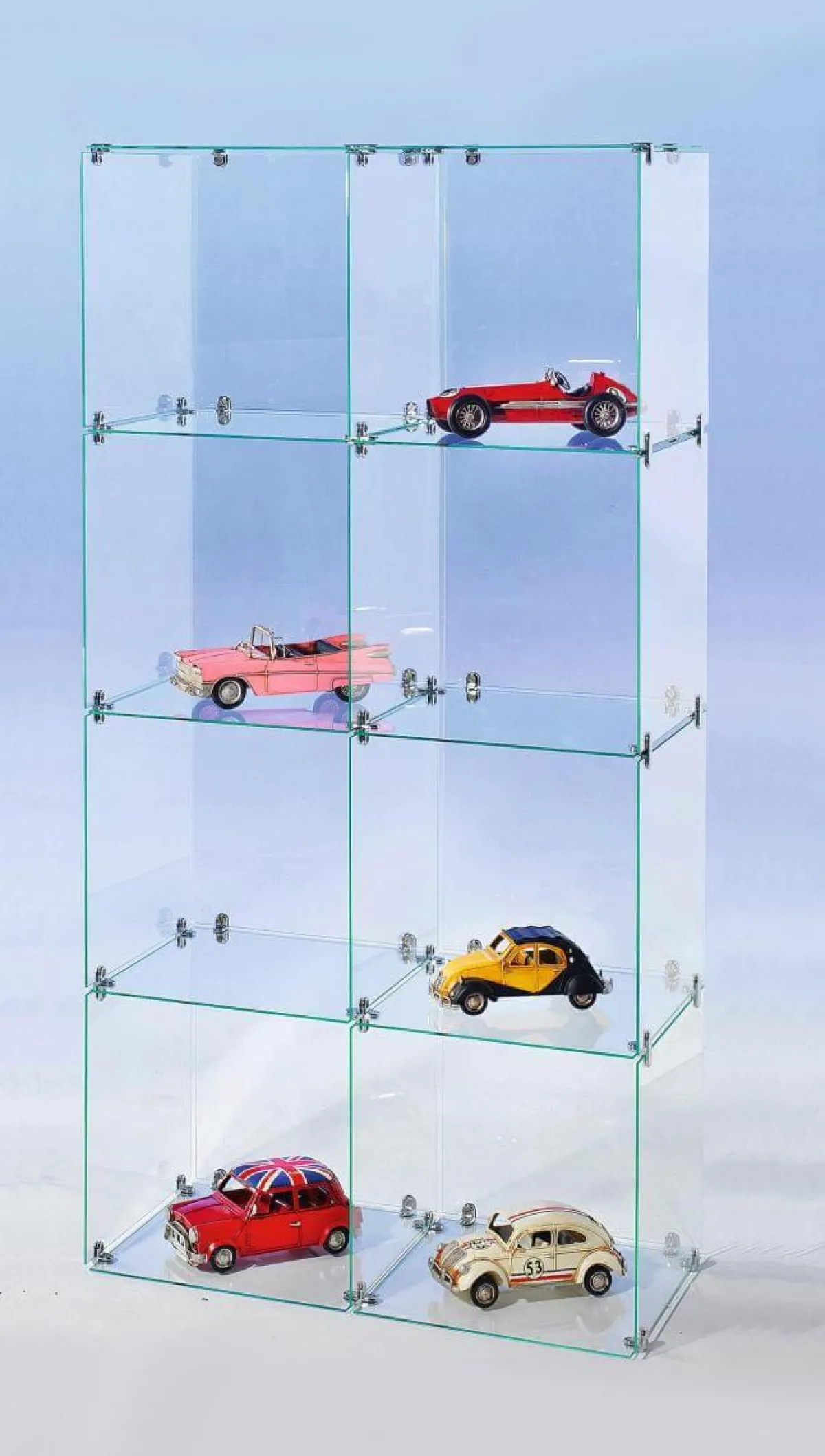 Vitrine En Verre Cube à Monter Soi-même, Avec Panneaux Arrières Haut. 165 Cm-DecoWoerner Sale