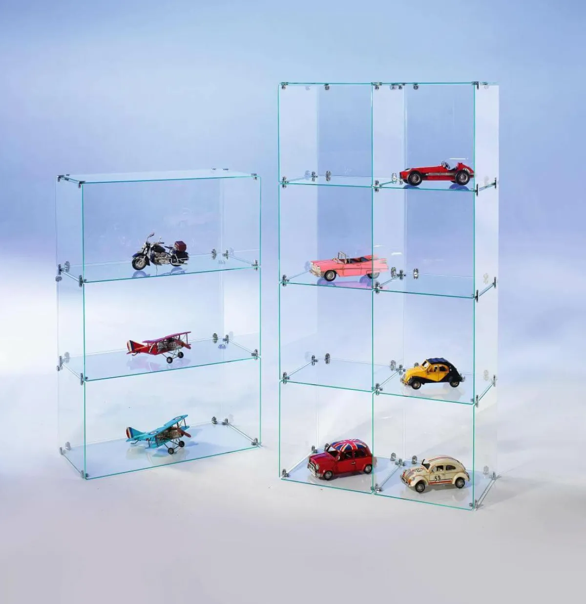 Vitrine En Verre Cube à Monter Soi-même, Avec Panneaux Arrières Haut. 165 Cm-DecoWoerner Sale