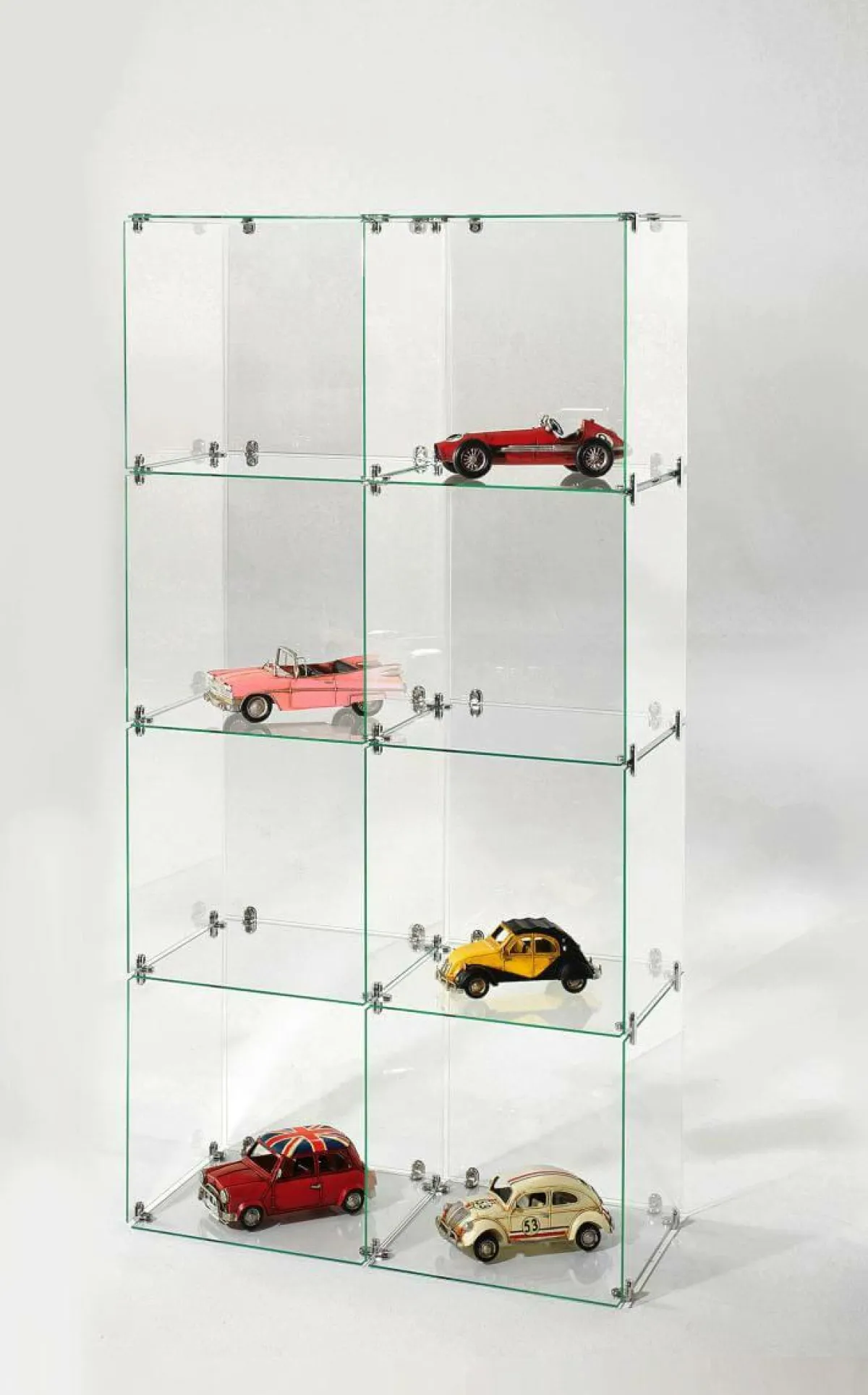 Vitrine En Verre Cube à Monter Soi-même, Sans Panneaux Arrières, Haut. 165 Cm-DecoWoerner Best