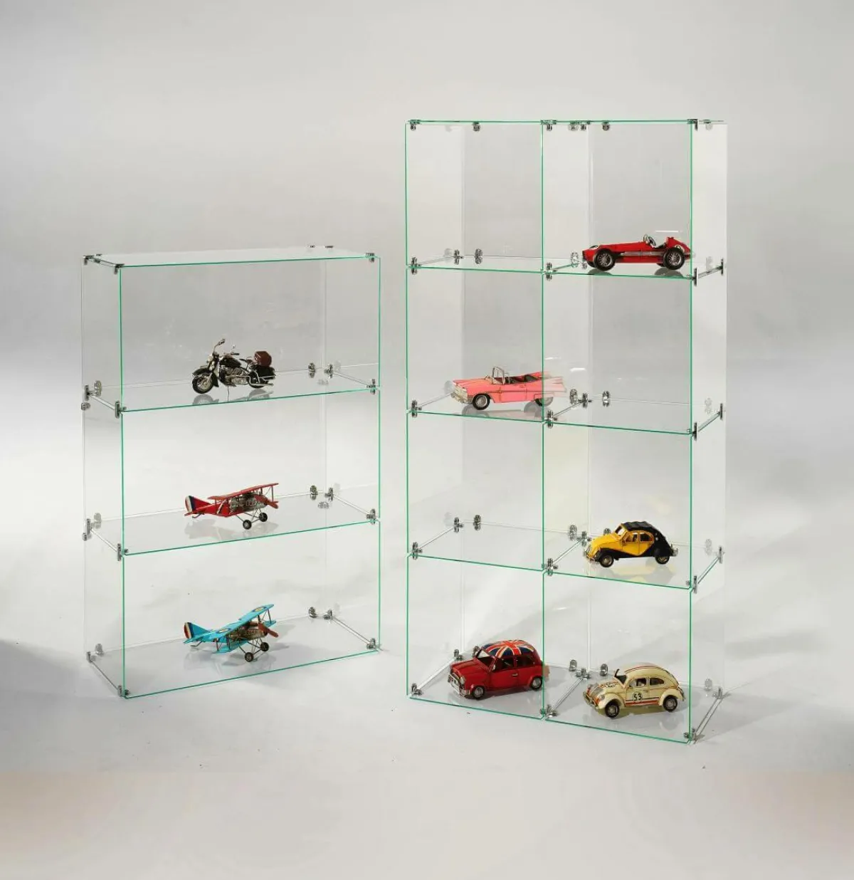 Vitrine En Verre Cube à Monter Soi-même, Sans Panneaux Arrières, Haut. 165 Cm-DecoWoerner Best