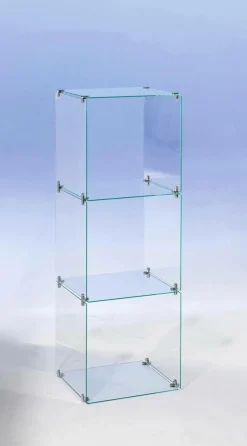 Vitrine En Verre Cube à Monter Soi-même, Sans Panneaux Arrières, Haut. 124 Cm-DecoWoerner Outlet