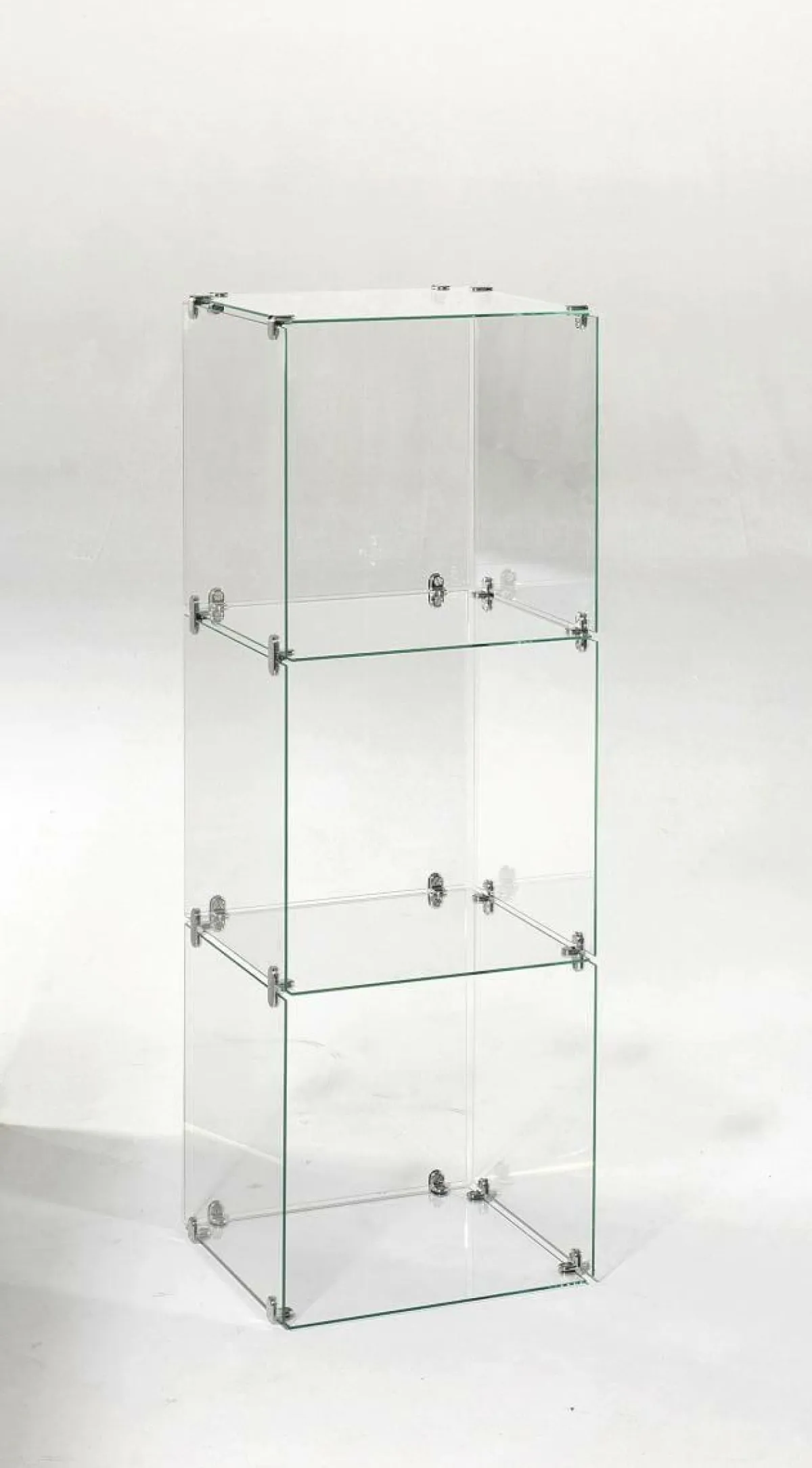 Vitrine En Verre Cube à Monter Soi-même, Avec Panneaux Arrière, Haut. 124 Cm-DecoWoerner Discount