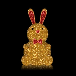 XXL LED Lapin Assis Avec Nœud Papillon-DecoWoerner Online