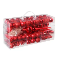 XXL Set De Boules De Noël En Plastique 100pcs 3 - 7,5 Cm Ø-DecoWoerner Discount